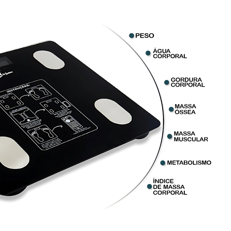 Escala de bioimpedância corporal digital Bluetooth até resultado de telefone celular